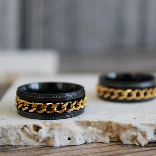 Tungsten Rings, Tungsten Band, Black Tungsten Ring, Spinner Ring, Silver Spinner Ring, Titanium Silver Spinner Ring, Anxiety Ring