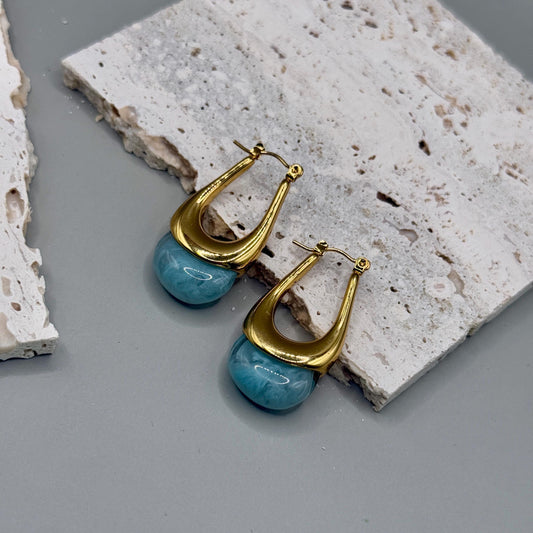 Stone Earrings, Blue Stone Earrings, Jasper Earrings, Stone Earrings, Boho earrings, Stone earrings, Gift for her