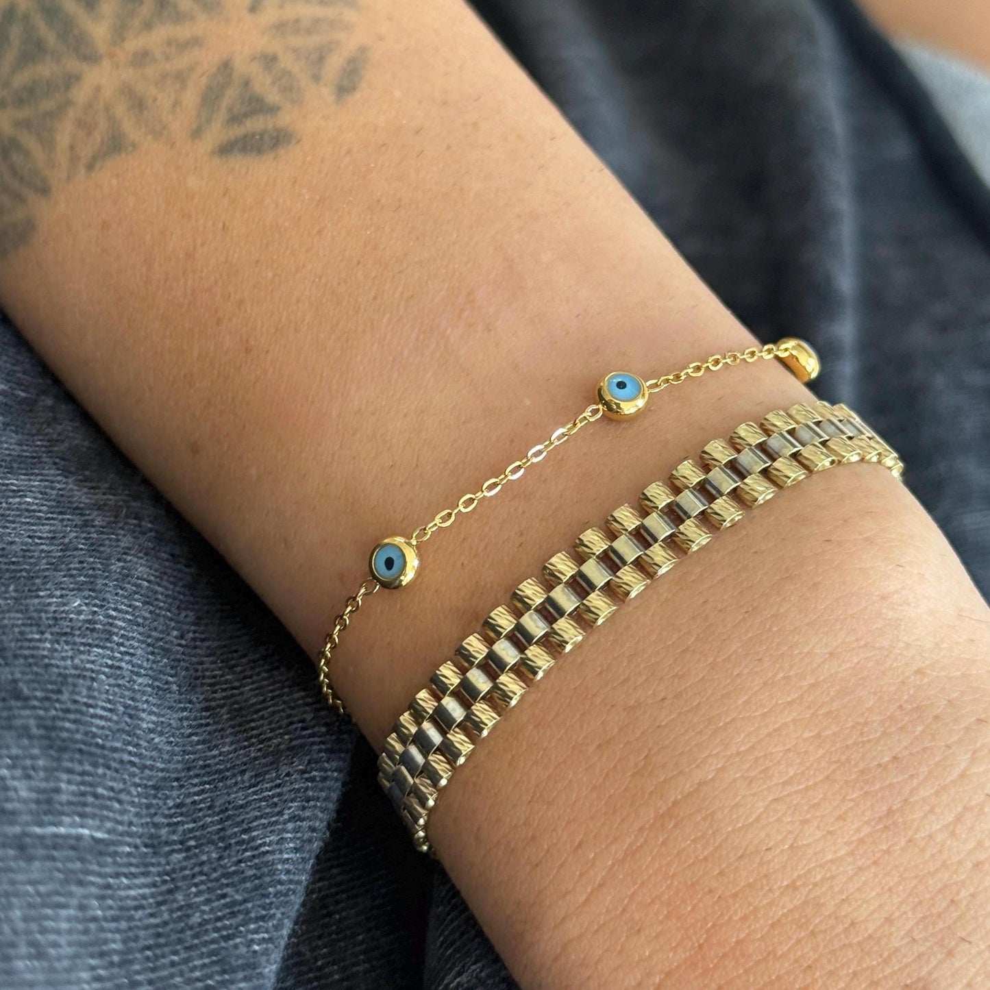 Genuine Evil Eye Bracelet, Stainless Steel Bracelet, Unisex Bracelet, Protection Bracelet