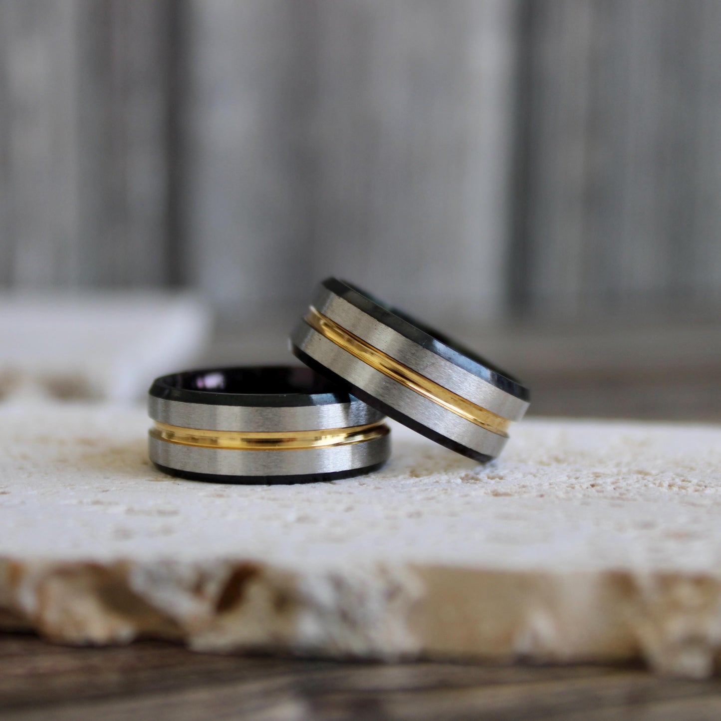 Black Ring Black Blue Tungsten Ring | Mens Wedding Ring Blue | Black Tungsten Brushed Thin Blue Line Wedding Band Ring | Blue Wedding Band