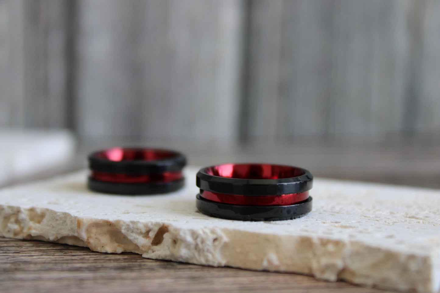 Black Ring Black Blue Tungsten Ring | Mens Wedding Ring Blue | Black Tungsten Brushed Thin Blue Line Wedding Band Ring | Blue Wedding Band