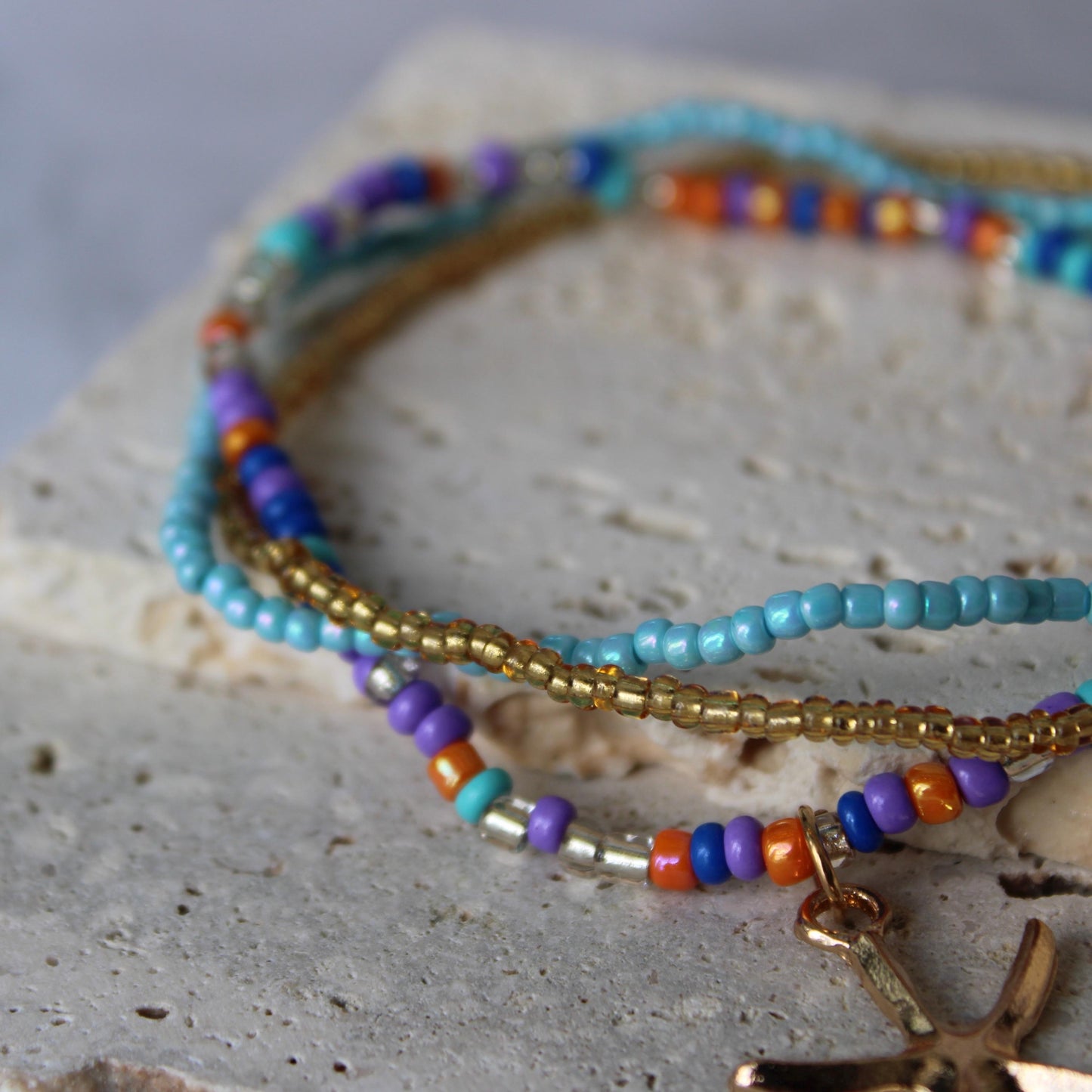 Anklet, Anklets for Women, Set 3Pcs Anklet Womens Boho Ethno Ankle Bracelet, Beaded Anklets Beach Anklet, Surfer Anklet, Gift For Her,