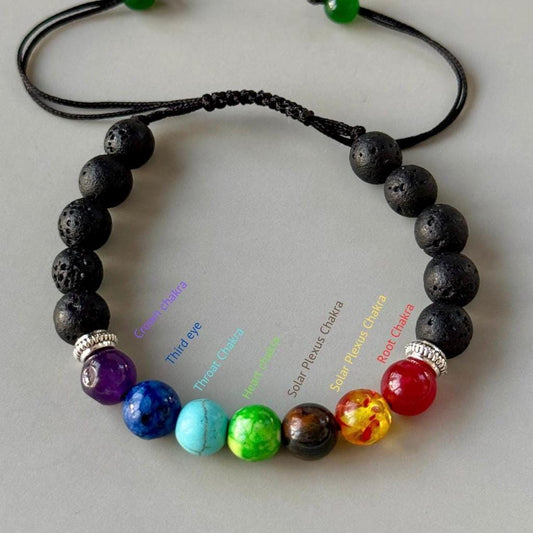 Natural Stone Bracelet,  7 Chakra Healing Bracelet, Energy Balancing Bracelet, Stone Bracelet, Bead Bracelet, Stress Relief Bracelet