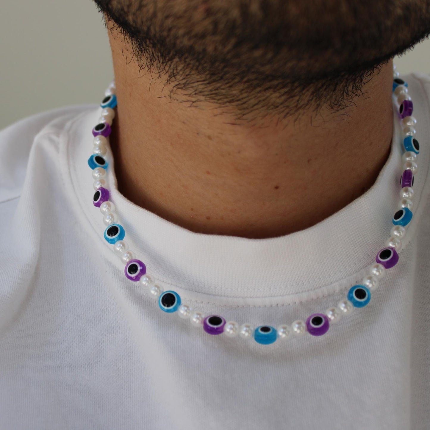 Evil Eye Necklace, Protection Red String Necklace, Necklace for Men, Evil eye Necklace for Men or Women, Gift For Him, Beaded Necklace