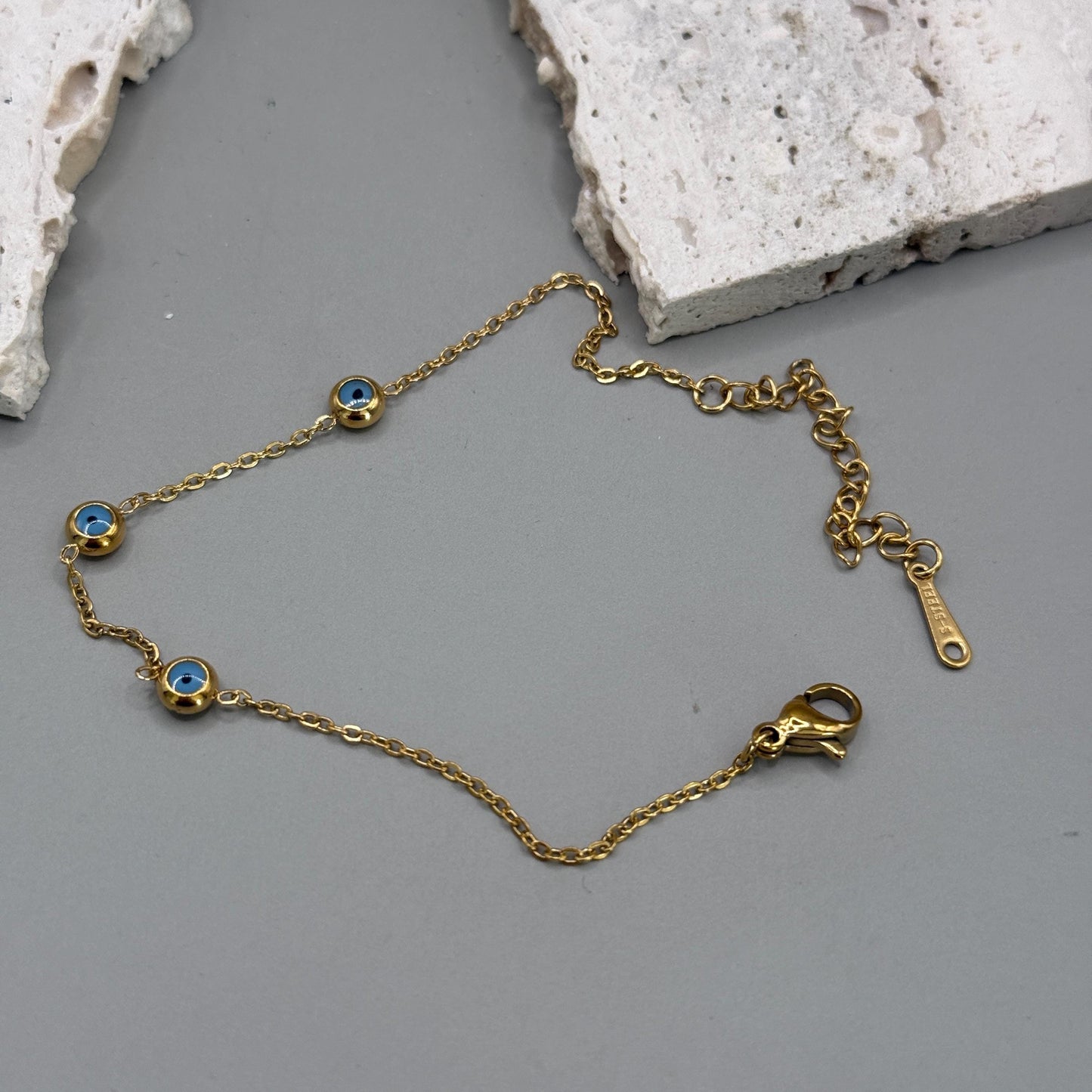 Genuine Evil Eye Bracelet, Stainless Steel Bracelet, Unisex Bracelet, Protection Bracelet