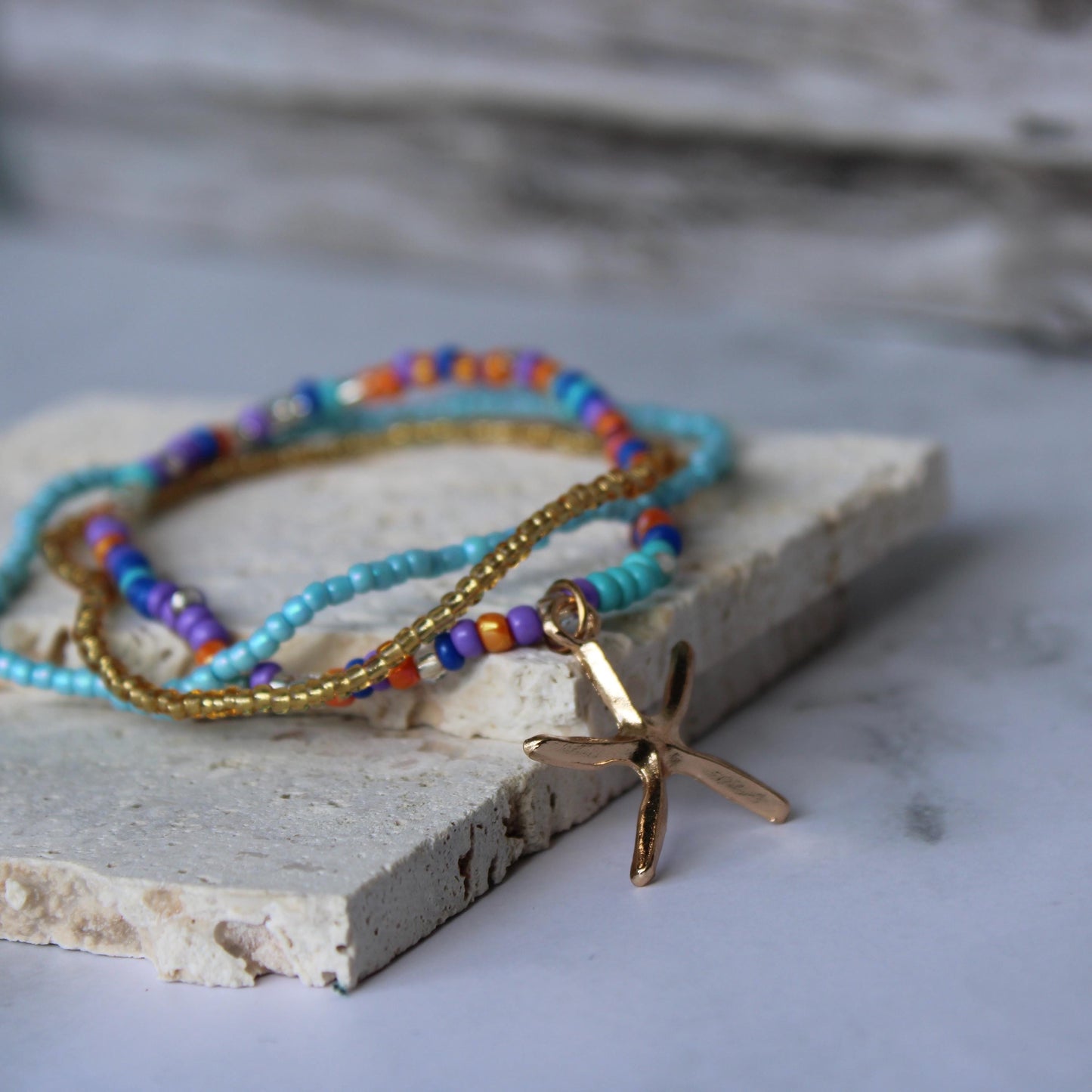 Anklet, Anklets for Women, Set 3Pcs Anklet Womens Boho Ethno Ankle Bracelet, Beaded Anklets Beach Anklet, Surfer Anklet, Gift For Her,