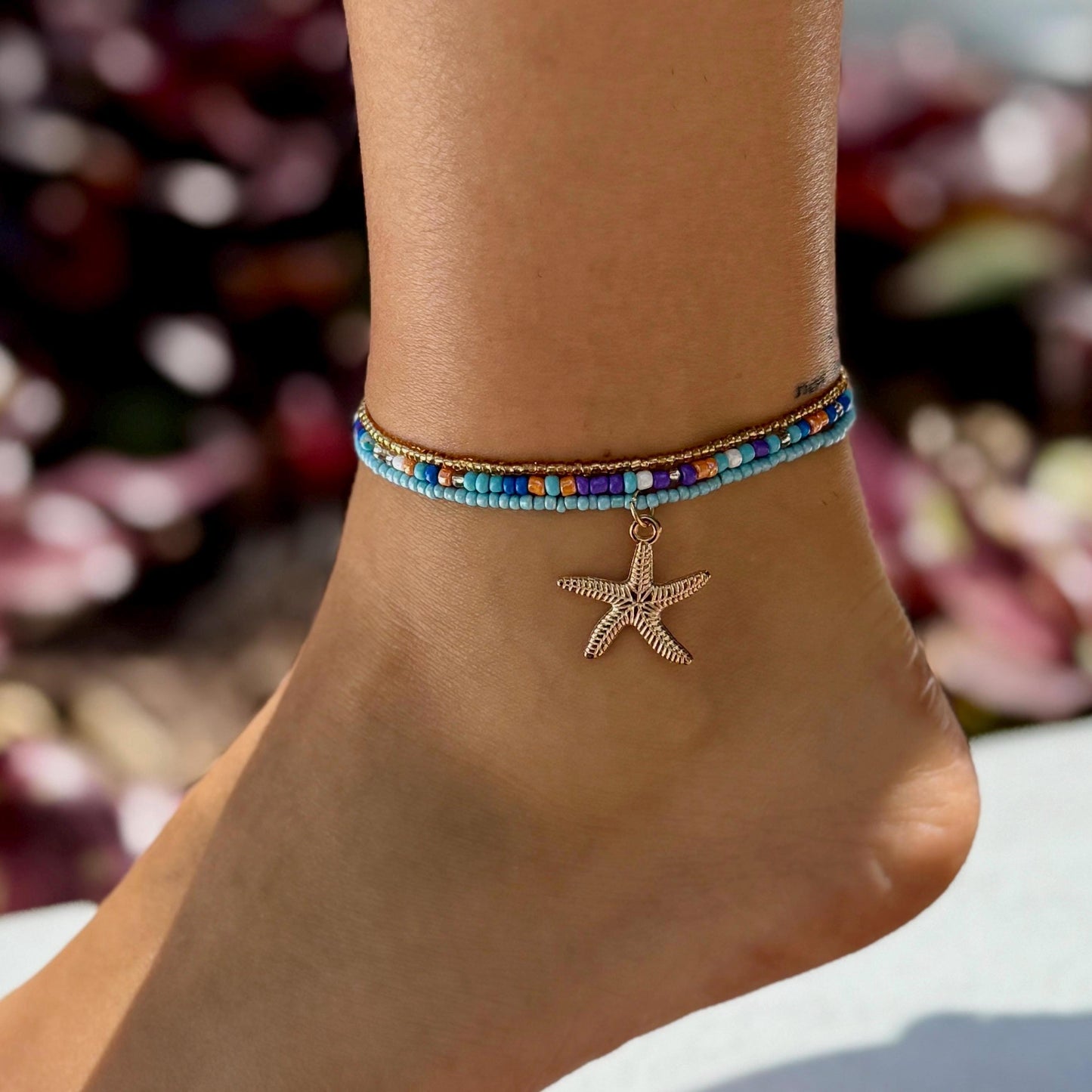 Anklet, Anklets for Women, Set 3Pcs Anklet Womens Boho Ethno Ankle Bracelet, Beaded Anklets Beach Anklet, Surfer Anklet, Gift For Her,