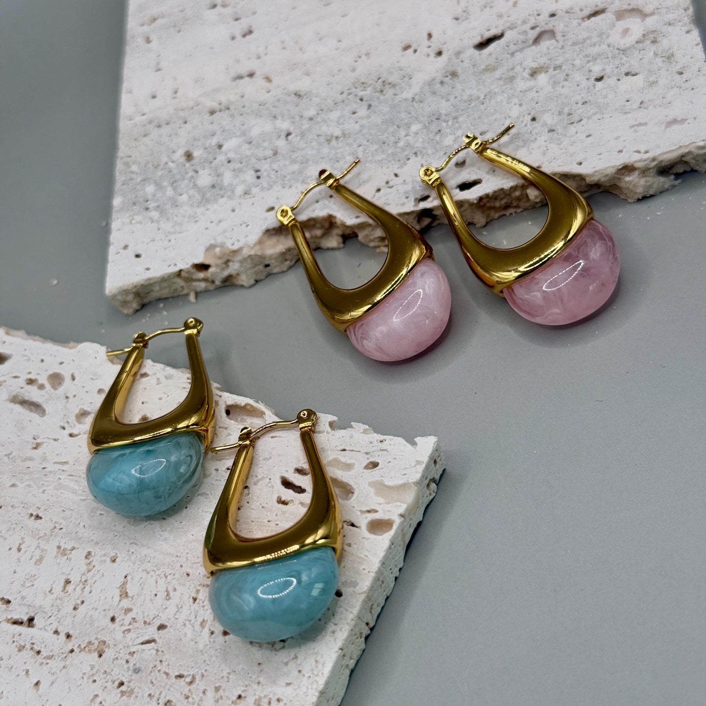 Stone Earrings, Blue Stone Earrings, Jasper Earrings, Stone Earrings, Boho earrings, Stone earrings, Gift for her