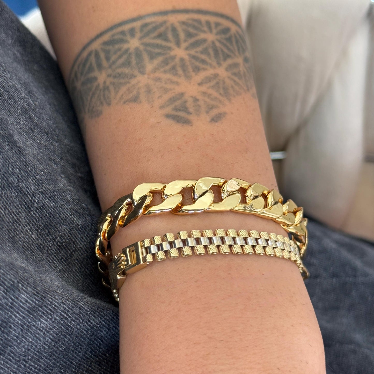 Cubin Link Bracelet, Stainless steel Bracelet, Cuban chain Bracelet, Gift for Her, Thick Bracelet, Gold Plated Bracelet