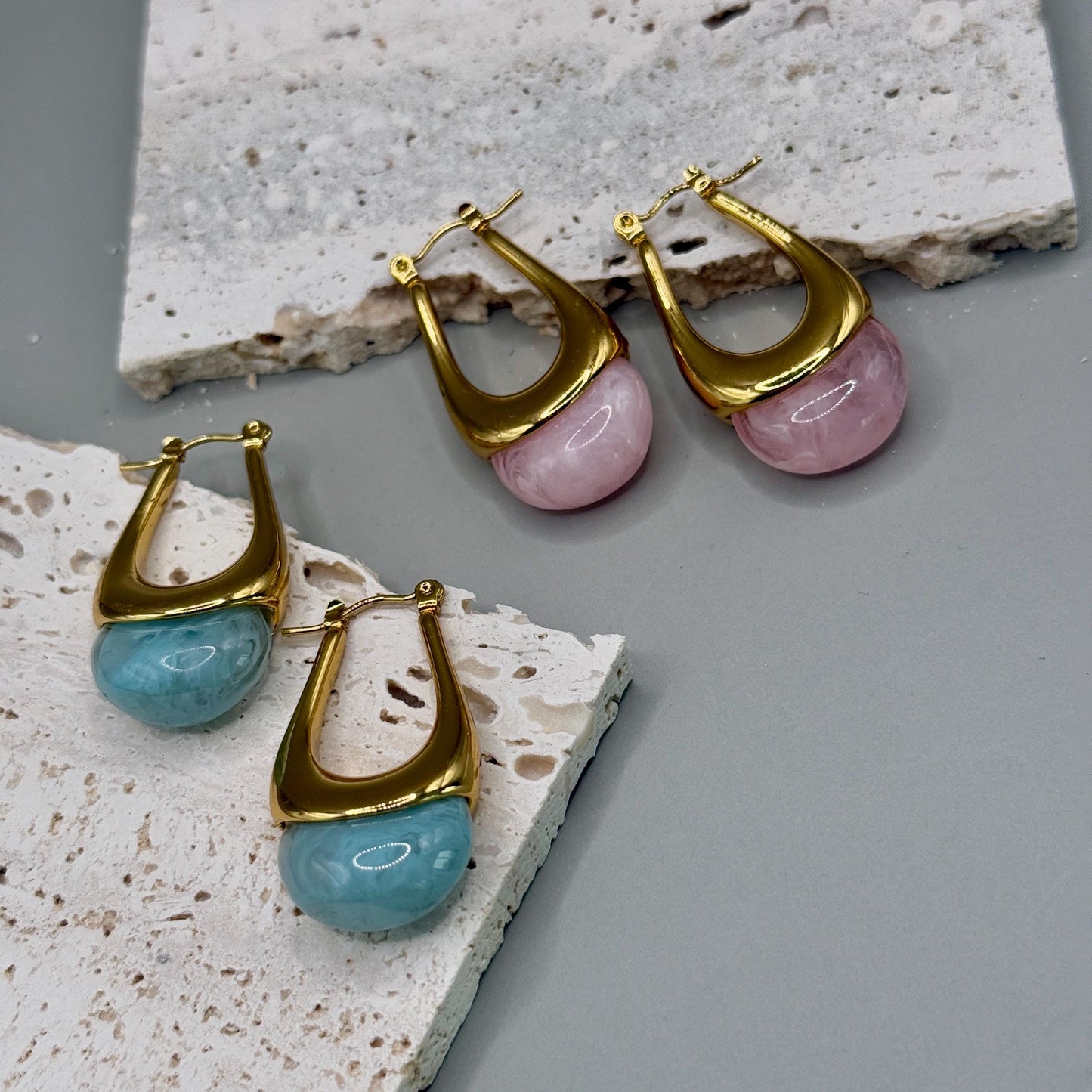 Stone Earrings, Blue Stone Earrings, Jasper Earrings, Stone Earrings, Boho earrings, Stone earrings, Gift for her