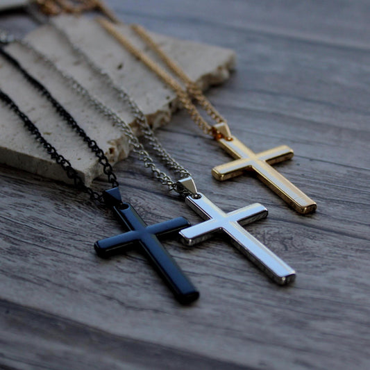 Gold Filled Cross Necklace, Religious Cross Charm Unisex Women Men Necklace Pray Christian Faith Pendant WATERPROOF Everyday Jewelry
