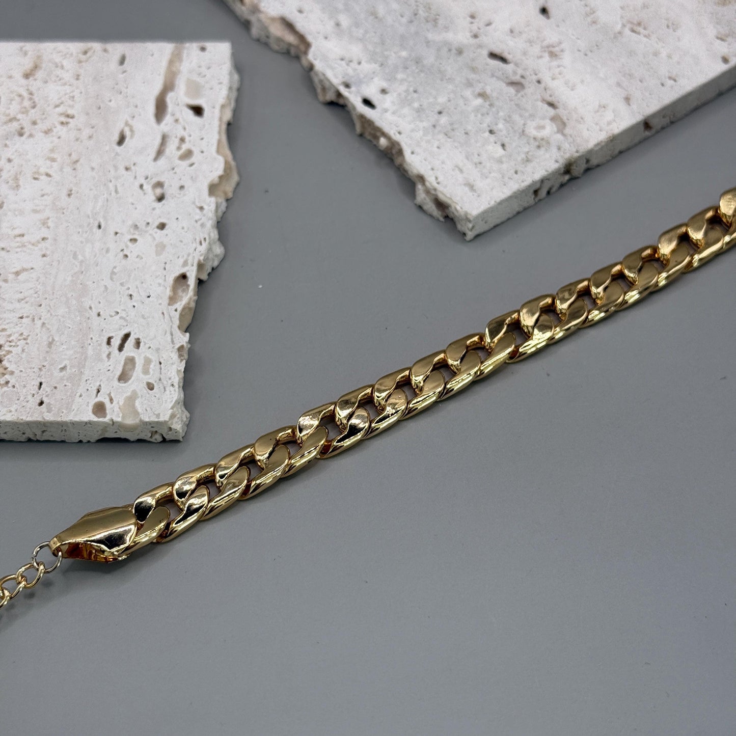 Cubin Link Bracelet, Stainless steel Bracelet, Cuban chain Bracelet, Gift for Her, Thick Bracelet, Gold Plated Bracelet