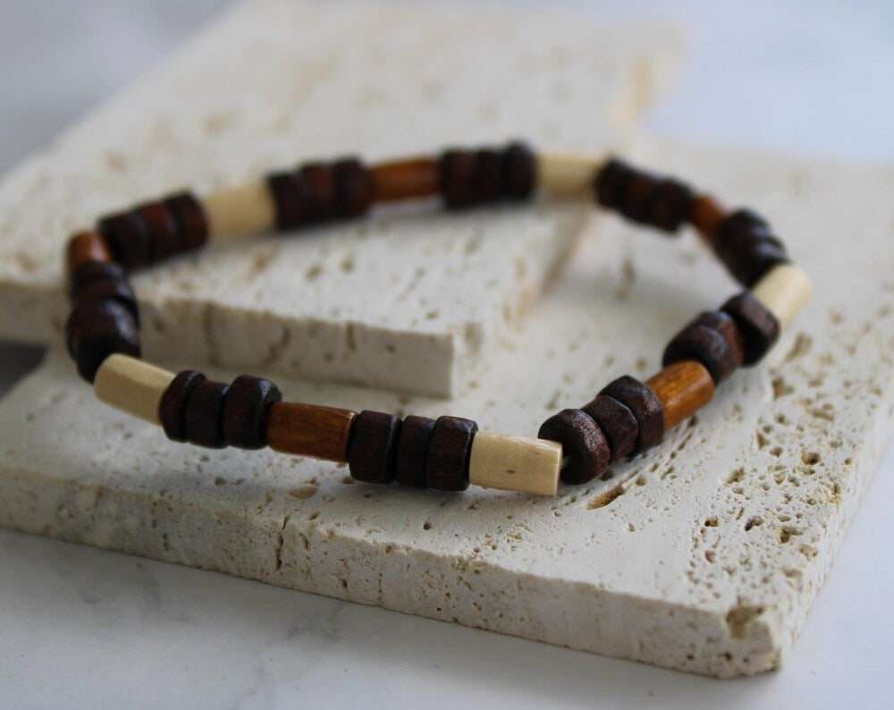 Beaded Wood Bracelet